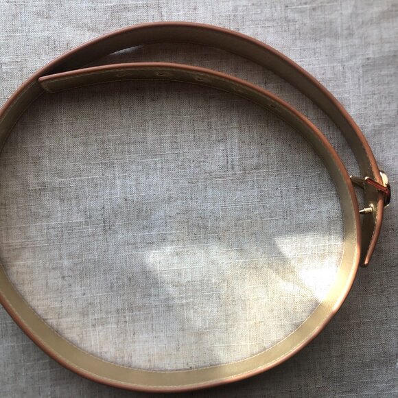 Tory Burch Gold + Camel Leather Belt - Picture 5 of 11